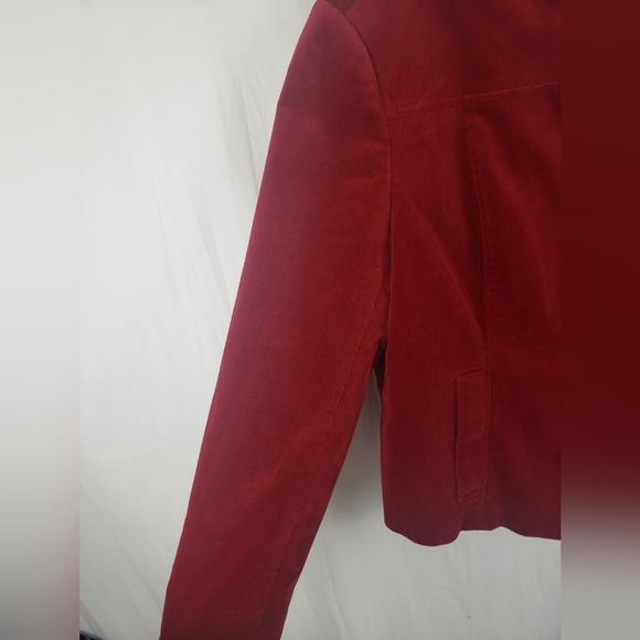 Jones New York Signature Stretch Velvet Long Sleeve Button Holiday Jacket Sz L - Picture 5 of 11